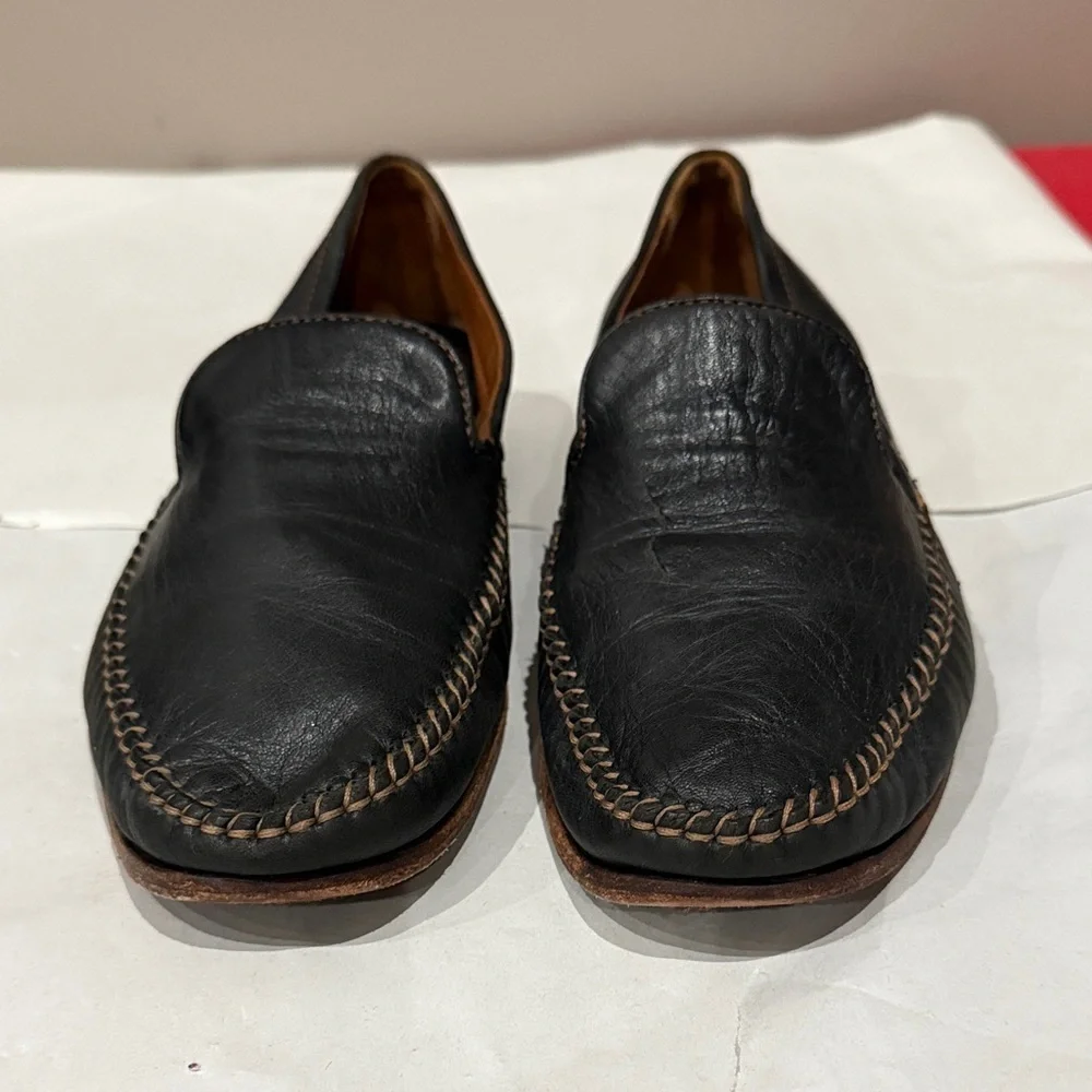 Trask Black Leather Loafers